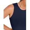 image:imageANRABESS Womens Crop Tank Tops High Neck Sleeveless Ribbed Fitted ShirtsNavy Blue