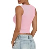 image:imageANRABESS Womens Crop Tank Tops High Neck Sleeveless Ribbed Fitted ShirtsPink