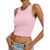 image:imageANRABESS Womens Crop Tank Tops High Neck Sleeveless Ribbed Fitted ShirtsPink