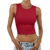 image:imageANRABESS Womens Crop Tank Tops High Neck Sleeveless Ribbed Fitted ShirtsRed