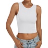 image:imageANRABESS Womens Crop Tank Tops High Neck Sleeveless Ribbed Fitted ShirtsWhite