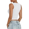 image:imageANRABESS Womens Crop Tank Tops High Neck Sleeveless Ribbed Fitted ShirtsWhite