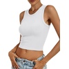 image:imageANRABESS Womens Crop Tank Tops High Neck Sleeveless Ribbed Fitted ShirtsWhite