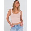 image:imageANRABESS Womens Cropped Tank Tops Scoop Neck Top Ribbed CamiApricot