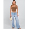 image:imageANRABESS Womens Cropped Tank Tops Scoop Neck Top Ribbed CamiBrown