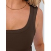 image:imageANRABESS Womens Cropped Tank Tops Scoop Neck Top Ribbed CamiCoffee