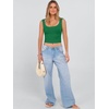 image:imageANRABESS Womens Cropped Tank Tops Scoop Neck Top Ribbed CamiGreen