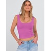 image:imageANRABESS Womens Cropped Tank Tops Scoop Neck Top Ribbed CamiHot Pink