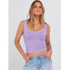 image:imageANRABESS Womens Cropped Tank Tops Scoop Neck Top Ribbed CamiLight Purple