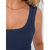 image:imageANRABESS Womens Cropped Tank Tops Scoop Neck Top Ribbed CamiNavy Blue