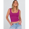 image:imageANRABESS Womens Cropped Tank Tops Scoop Neck Top Ribbed CamiPurple Red