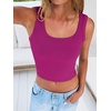 image:imageANRABESS Womens Cropped Tank Tops Scoop Neck Top Ribbed CamiPurple Red