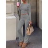 image:imageANRABESS Womens Fleece Lined 2 Piece Matching Lounge SetGrey