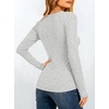 image:imageANRABESS Womens Long Sleeve Built in Bra Tops Fall V Neck Fitted T ShirtsLight Grey