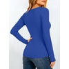 image:imageANRABESS Womens Long Sleeve Built in Bra Tops Fall V Neck Fitted T ShirtsRoyal Blue