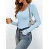 image:imageANRABESS Womens Square Neck Long Sleeve Shirts Double Lined Fall TopsLight Blue