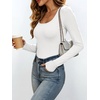 image:imageANRABESS Womens Square Neck Long Sleeve Shirts Double Lined Fall TopsOffwhite