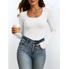 image:imageANRABESS Womens Square Neck Long Sleeve Shirts Double Lined Fall TopsOffwhite