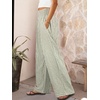 image:imageANRABESS Womens Striped Gingham Wide Leg Palazzo Pants with PocketsArmy Green White Plaid