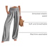 image:imageANRABESS Womens Striped Gingham Wide Leg Palazzo Pants with PocketsBlack White Plaid