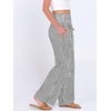 image:imageANRABESS Womens Striped Gingham Wide Leg Palazzo Pants with PocketsBlack White Stripe