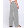 image:imageANRABESS Womens Striped Gingham Wide Leg Palazzo Pants with PocketsBlack White Stripe