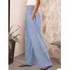 image:imageANRABESS Womens Striped Gingham Wide Leg Palazzo Pants with PocketsBlue White Plaid