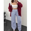 image:imageANRABESS Womens Striped Gingham Wide Leg Palazzo Pants with PocketsBlue White Plaid