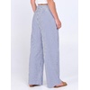 image:imageANRABESS Womens Striped Gingham Wide Leg Palazzo Pants with PocketsBlue White Stripe