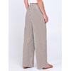 image:imageANRABESS Womens Striped Gingham Wide Leg Palazzo Pants with PocketsBrown White Stripe