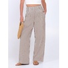 image:imageANRABESS Womens Striped Gingham Wide Leg Palazzo Pants with PocketsBrown White Stripe