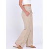 image:imageANRABESS Womens Striped Gingham Wide Leg Palazzo Pants with PocketsLight Brown White Stripe