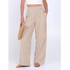 image:imageANRABESS Womens Striped Gingham Wide Leg Palazzo Pants with PocketsLight Brown White Stripe