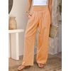image:imageANRABESS Womens Striped Gingham Wide Leg Palazzo Pants with PocketsOrange White Plaid