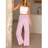 image:imageANRABESS Womens Striped Gingham Wide Leg Palazzo Pants with PocketsPink White Plaid