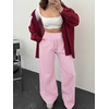 image:imageANRABESS Womens Striped Gingham Wide Leg Palazzo Pants with PocketsPink White Plaid