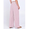 image:imageANRABESS Womens Striped Gingham Wide Leg Palazzo Pants with PocketsPink White Stripe
