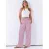 image:imageANRABESS Womens Striped Gingham Wide Leg Palazzo Pants with PocketsRed White Stripe