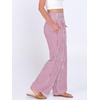image:imageANRABESS Womens Striped Gingham Wide Leg Palazzo Pants with PocketsRed White Stripe