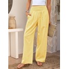 image:imageANRABESS Womens Striped Gingham Wide Leg Palazzo Pants with PocketsYellow White Plaid