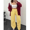 image:imageANRABESS Womens Striped Gingham Wide Leg Palazzo Pants with PocketsYellow White Plaid