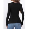 image:imageANRABESS Womens Tops Long Sleeve Shirts Built in BraBlack