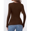 image:imageANRABESS Womens Tops Long Sleeve Shirts Built in BraBrown