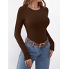image:imageANRABESS Womens Tops Long Sleeve Shirts Built in BraBrown