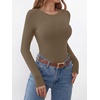 image:imageANRABESS Womens Tops Long Sleeve Shirts Built in BraOlive