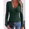 image:imageANRABESS Womens Tops Long Sleeve V Neck Fleece Thermal Fall ShirtsDeep Green