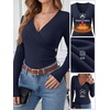 image:imageANRABESS Womens Tops Long Sleeve V Neck Fleece Thermal Fall ShirtsNavy Blue