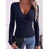 image:imageANRABESS Womens Tops Long Sleeve V Neck Fleece Thermal Fall ShirtsNavy Blue