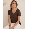 image:imageANRABESS Womens Tops Short Sleeve Summer T Shirts Basic TeeBrown