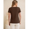 image:imageANRABESS Womens Tops Short Sleeve Summer T Shirts Basic TeeBrown
